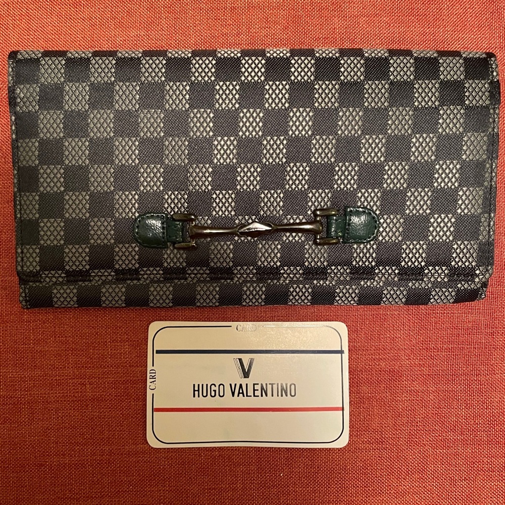 Vintage✨Hugo Valentino Checkered Wallet
